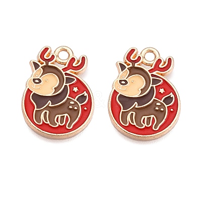 Christmas Theme Alloy Enamel Pendants ENAM-T020-10N-1
