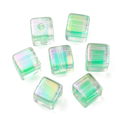 UV Plating Transparent Acrylic European Beads OACR-F004-10E-1