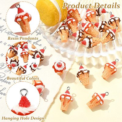 20Pcs 2 Styles Resin Pendants RESI-CJC0031-006P-1