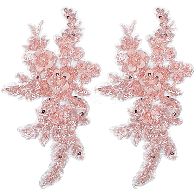 Flower Gauze & Sequin Embroidery Ornament Accessories DIY-WH20081-002B-1
