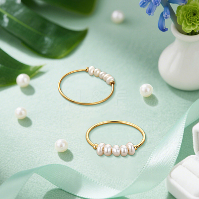 2Pcs 2 Colors Stainless Steel Finger Rings for Women RJEW-GO0001-08-1