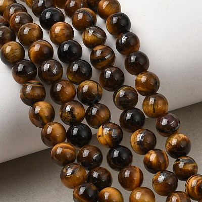 Natural Tiger Eye Round Beads Strands X-G-S177-6mm-1