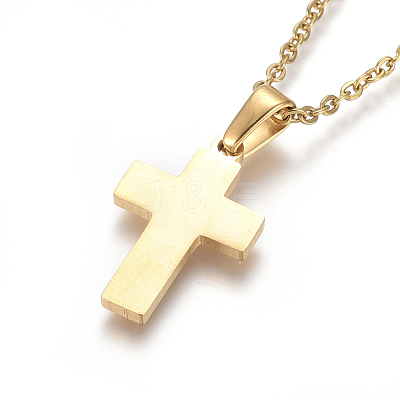 304 Stainless Steel Pendant Necklaces NJEW-F275-22G-1