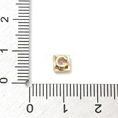 Square Brass Micro Pave Cubic Zirconia Cabochons KK-P345-13G-E01-1
