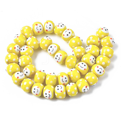 Handmade Bumpy Lampwork Beads Strands LAMP-Q031-009F-1