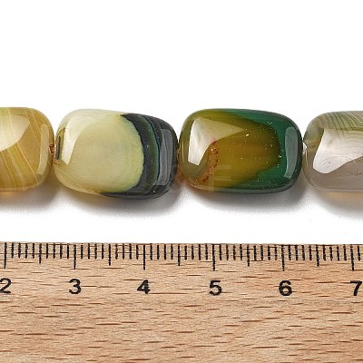 Natural Banded Agate Beads Strands G-K392-B05-13x18mm-1