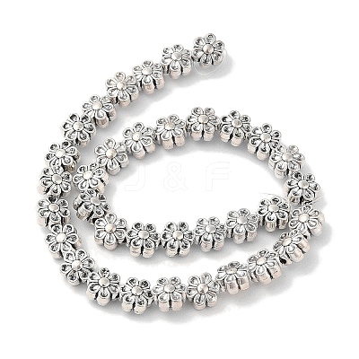 Tibetan Style Flower Alloy Bead Strands TIBEB-O007-13-NR-1