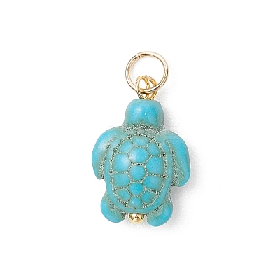 6Pcs 2 Colors Dyed Synthetic Turquoise Pendants PALLOY-JF05173-01-1