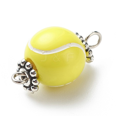 Acrylic Basketball Connector Charms PALLOY-JF01869-03-1