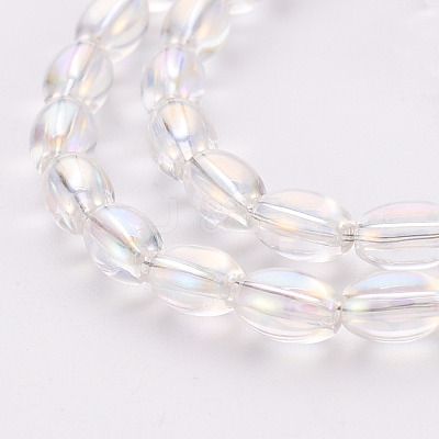 Electroplate Transparent Glass Beads Strands X-EGLA-T020-11-A02-1