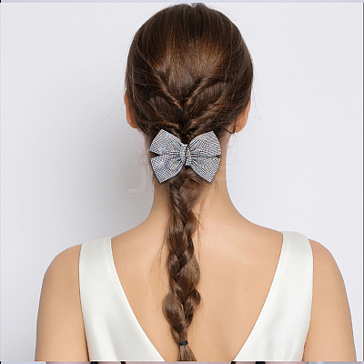 2Pcs Bowknot Rhinestone Hair Barrettes PHAR-HS0001-05-1