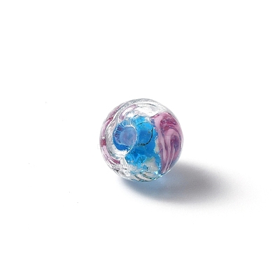 Handmade Silver Foil Glass Lampwork Beads GLAA-WH0036-03B-1