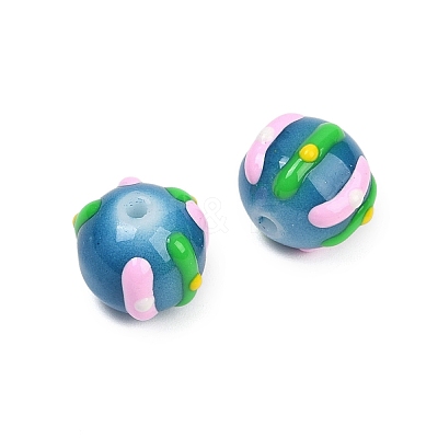 Baking Paint Glass Enamel Beads LAMP-R004-05H-1