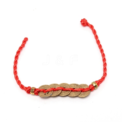 Chinese Fortune Coins Feng Shui Coins Link Bracelet BJEW-WH0011-12-1