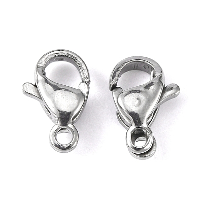 Tarnish Resistant 304 Stainless Steel Lobster Claw Clasps STAS-M262-01-9mm-1
