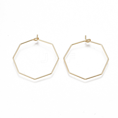 Brass Hoop Earring Findings KK-T038-428A-G-1