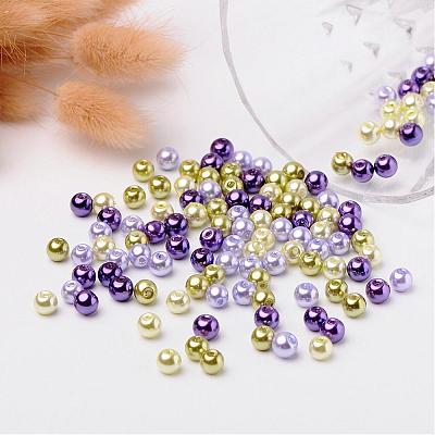 Lavender Garden Mix Pearlized Glass Pearl Beads HY-X006-6mm-08-1