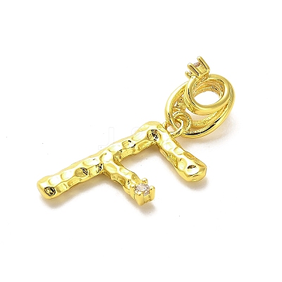 Rack Plating Brass Micro Pave Cubic Zirconia European Dangle Charms KK-L210-015G-F-1
