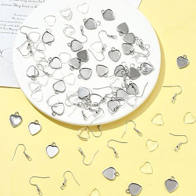 DIY Heart Dangle Earring Making Kits DIY-FS0009-18-1