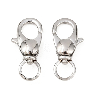 Tarnish Resistant 304 Stainless Steel Swivel Lobster Claw Clasps STAS-R065-10-1