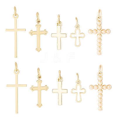 10Pcs 5 Style Brass Pendants KK-TA0002-06-1