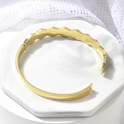 Ion Plating(IP) 304 Stainless Steel Hinged Bangles for Women BJEW-A011-15G-1