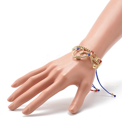 Adjustable Nylon Thread Braided Bead Bracelets Sets BJEW-JB06438-02-1