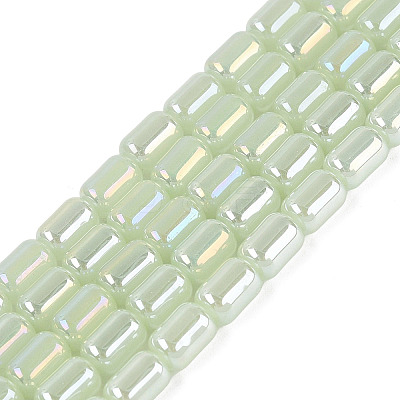 Electroplate Imitation Jade Glass Beads Strands EGLA-Q132-03A-B03-1