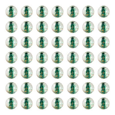 100Pcs Crackle Transparent Glass Beads GLAA-TADJ0001-12F-1