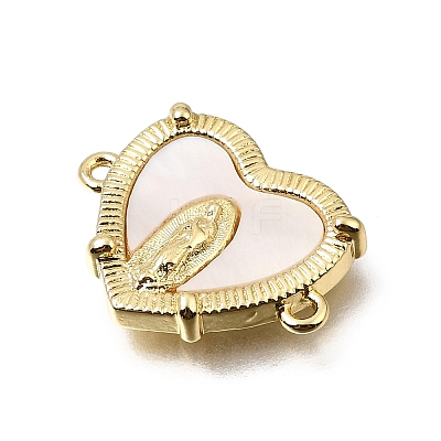 Virgin Mary Theme Brass & Natural Shell Connector Charms SH-CBA7C77-03A-G01-1