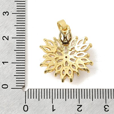 Brass Micro Pave Clear Cubic Zirconia Pendants KK-A296-07A-G-1