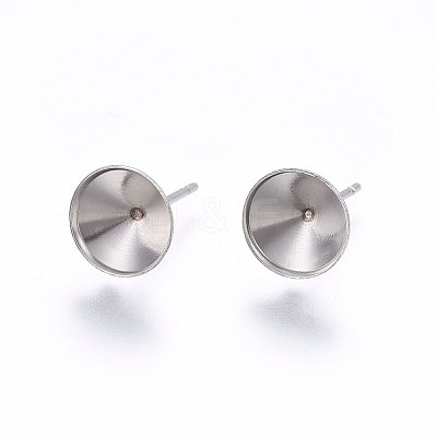 Non-Tarnish 201 Stainless Steel Stud Earring Settings STAS-I095--01P-D-1