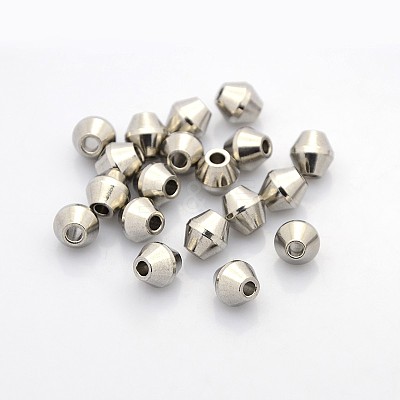 Tarnish Resistant Bicone 201 Stainless Steel Beads STAS-N044-15-1
