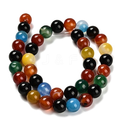 Dyed Natural Agate Beads Strands G-G203-10G-10mm-1