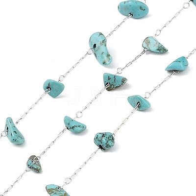 Handmade Natural Turquoise Chip Beads Chain CHS-H028-06A-04-1