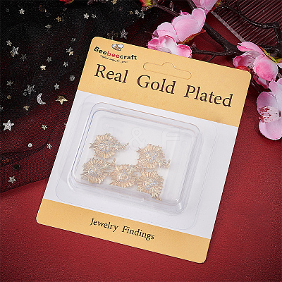 6Pcs Rack Plating Brass Micro Pave Cubic Zirconia Pendants KK-BBC0009-57-1