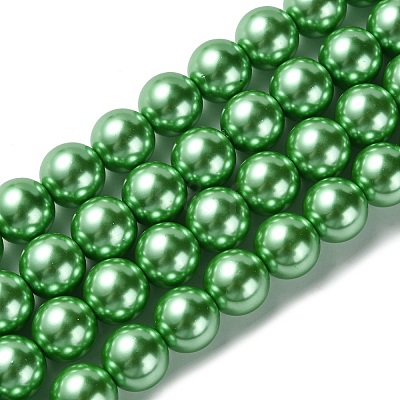 Eco-Friendly Glass Pearl Beads Strands HY-A008-14mm-RB008-1