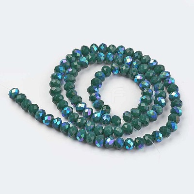 Electroplate Opaque Solid Color Glass Beads Strands EGLA-A044-P6mm-L12-1