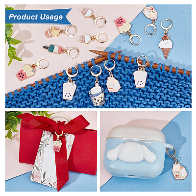 Alloy Enamel Pendant Stitch Markers HJEW-AB00208-1