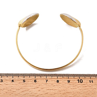 304 Stainless Steel Cuff Bangles for Women BJEW-F509-01G-1