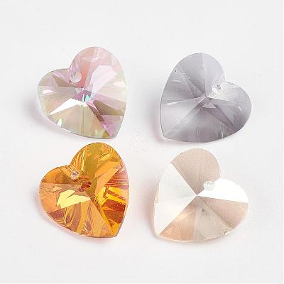 Faceted K9 Glass Charms EGLA-P026-H-1