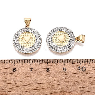 Brass Micro Pave Clear Cubic Zirconia Pendants KK-N287-44GP-05-1