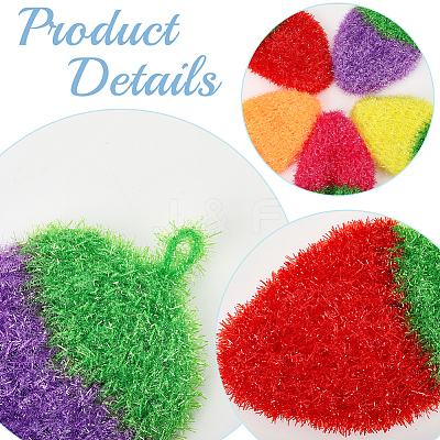 10Pcs 5 Colors Polyester Cleaning Cloths AJEW-GF0011-61-1