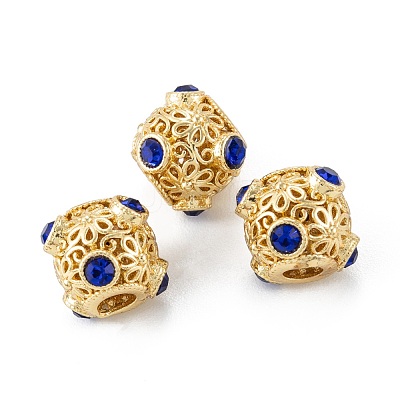 Brass Micro Pave Cubic Zirconia Beads ZIRC-P088-12G-1