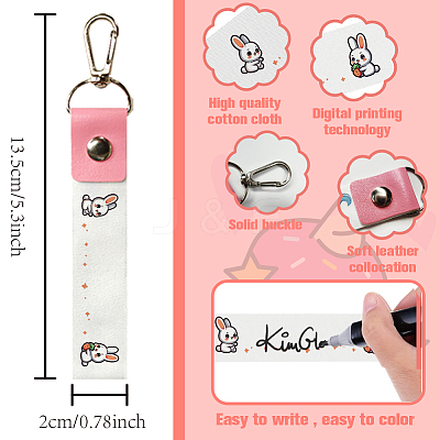 PU Leather & Cotton Name Marker Keychain AJEW-WH0514-029-1