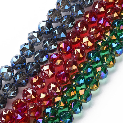 Transparent Electroplate Glass Beads Strands EGLA-T020-10-A-1