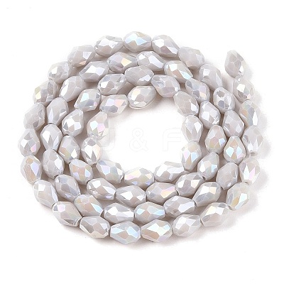 Opaque Solid Color Electroplate Glass Beads Strands EGLA-N013-P6mm-B05-1