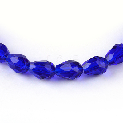 Transparent Glass Bead Strands X-GLAA-R024-6x8mm-01-1