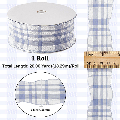 1 Roll Polyester Ruffled Ribbon SRIB-CY0001-14C-1