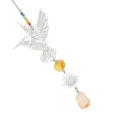 201 Stainless Steel Bird/Tree of Life Suncatcher HJEW-JM04875-1